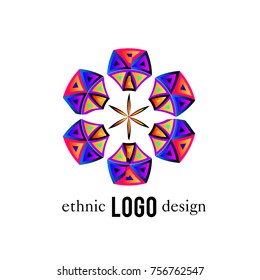 Vector Abstract Ethnic Colorful Logo 