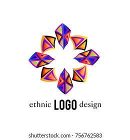 Vector Abstract Ethnic Colorful Logo 