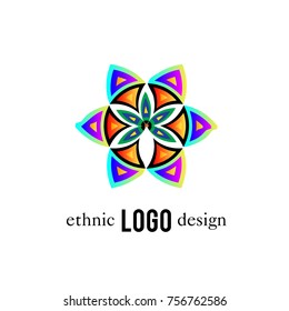 Vector Abstract Ethnic Colorful Logo 