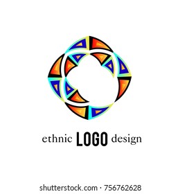 Vector Abstract Ethnic Colorful Logo 