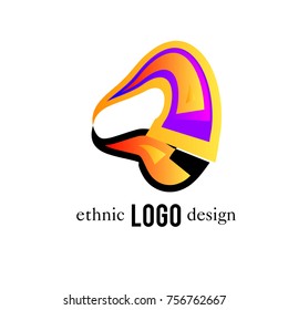 Vector Abstract Ethnic Colorful Logo 