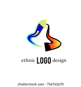 Vector Abstract Ethnic Colorful Logo 