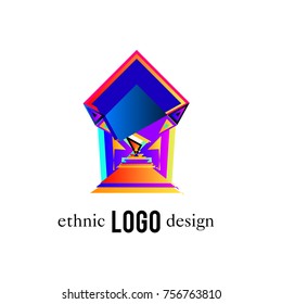 Vector Abstract Ethnic Colorful Logo 