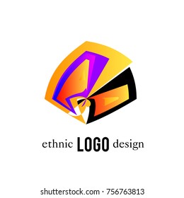 Vector Abstract Ethnic Colorful Logo 