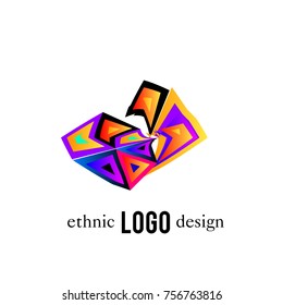 Vector Abstract Ethnic Colorful Logo 