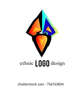 Vector Abstract Ethnic Colorful Logo 