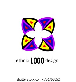 Vector Abstract Ethnic Colorful Logo 