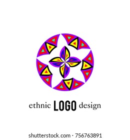 Vector Abstract Ethnic Colorful Logo 