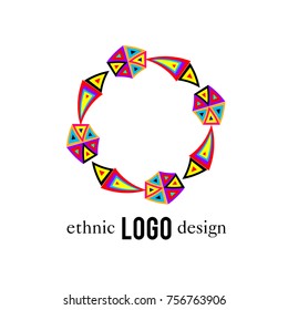 Vector Abstract Ethnic Colorful Logo 