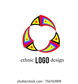 Vector Abstract Ethnic Colorful Logo 