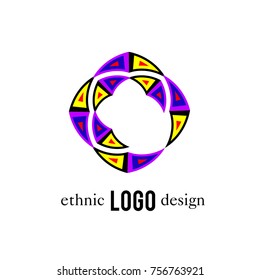 Vector Abstract Ethnic Colorful Logo 