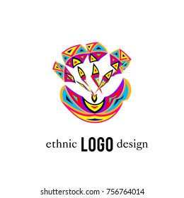 Vector Abstract Ethnic Colorful Logo 