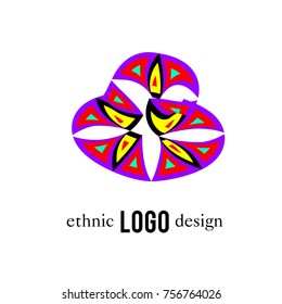 Vector Abstract Ethnic Colorful Logo 