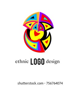 Vector Abstract Ethnic Colorful Logo 
