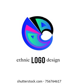 Vector Abstract Ethnic Colorful Logo 