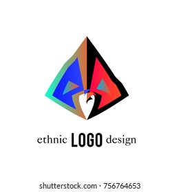 Vector Abstract Ethnic Colorful Logo 