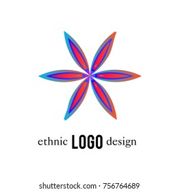 Vector Abstract Ethnic Colorful Logo 