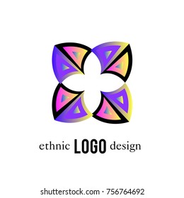 Vector Abstract Ethnic Colorful Logo 