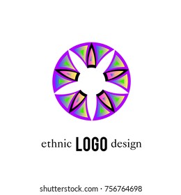 Vector Abstract Ethnic Colorful Logo 