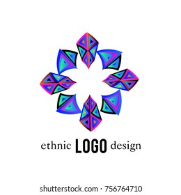 Vector Abstract Ethnic Colorful Logo 