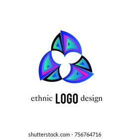 Vector Abstract Ethnic Colorful Logo 