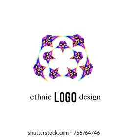 Vector Abstract Ethnic Colorful Logo 