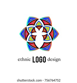 Vector Abstract Ethnic Colorful Logo 