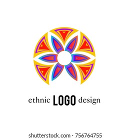 Vector Abstract Ethnic Colorful Logo 
