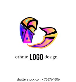 Vector Abstract Ethnic Colorful Logo 