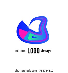 Vector Abstract Ethnic Colorful Logo 