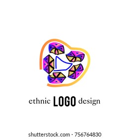 Vector Abstract Ethnic Colorful Logo 