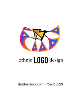 Vector Abstract Ethnic Colorful Logo 