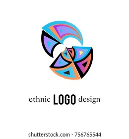 Vector Abstract Ethnic Colorful Logo 