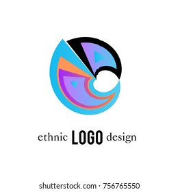 Vector Abstract Ethnic Colorful Logo 