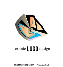Vector Abstract Ethnic Colorful Logo 