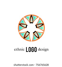 Vector Abstract Ethnic Colorful Logo 