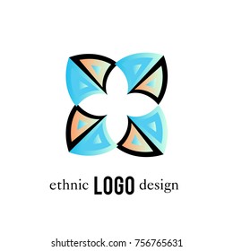 Vector Abstract Ethnic Colorful Logo 