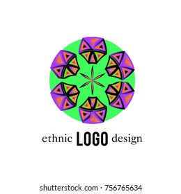 Vector Abstract Ethnic Colorful Logo 
