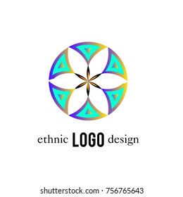 Vector Abstract Ethnic Colorful Logo 