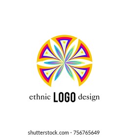 Vector Abstract Ethnic Colorful Logo 