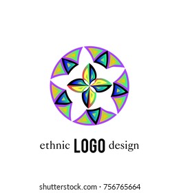 Vector Abstract Ethnic Colorful Logo 
