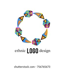 Vector Abstract Ethnic Colorful Logo 