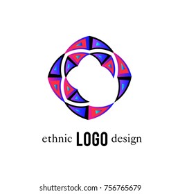 Vector Abstract Ethnic Colorful Logo 