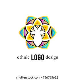 Vector Abstract Ethnic Colorful Logo 