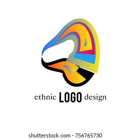Vector Abstract Ethnic Colorful Logo 