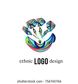 Vector Abstract Ethnic Colorful Logo 
