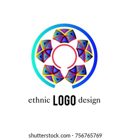 Vector Abstract Ethnic Colorful Logo 