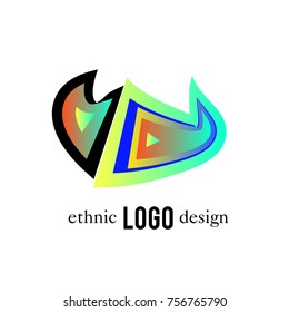 Vector Abstract Ethnic Colorful Logo 