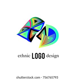 Vector Abstract Ethnic Colorful Logo 