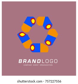 Vector Abstract Ethnic Colorful Logo Design